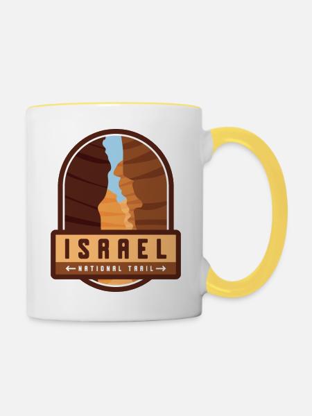 Israel National Trail - Tasse zweifarbig - Weiß/Gelb
