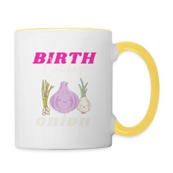 Labor Coach Birthing Coach Doula Union Funny Puns - Contrasting Mug - white/yellow - Right