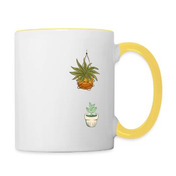 Désolé je ne peux pas Mes plantes ont besoin de moi Jardinage amusant - Mug contrasté - blanc/jaune - Droite