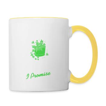 Juste une plante de plus que je promets un jardinage amusant - Mug contrasté - blanc/jaune - Droite