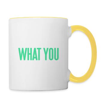 Récoltez ce que vous semez Un t-shirt de jardinage génial - Mug contrasté - blanc/jaune - Droite