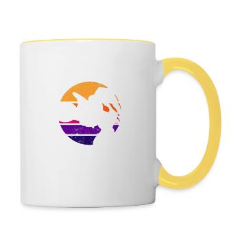 Ne me suivez pas, je fais des choses stupides drôles - Mug contrasté - blanc/jaune - Droite