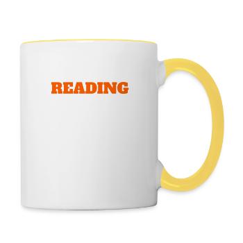 Lire des livres Livre cadeau Lecteur Amateurs de livres - Mug contrasté - blanc/jaune - Droite