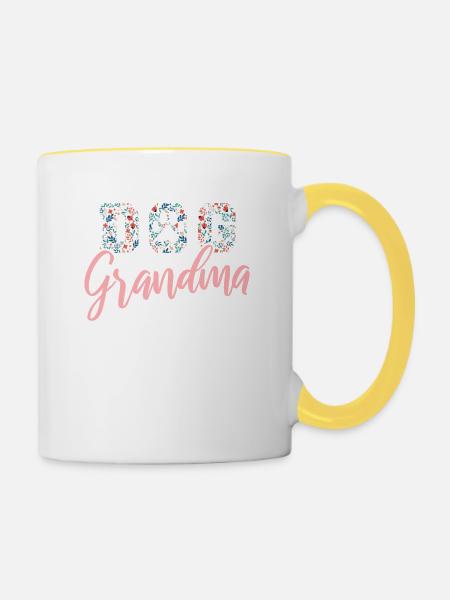 Dog Grandma - Tasse zweifarbig - Weiß/Gelb