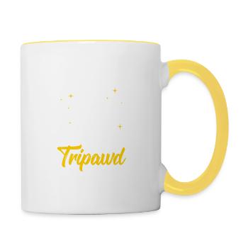 Tripawd Team Leg Amputee Dog Tripaw Dogs Trépied Do - Mug contrasté - blanc/jaune - Droite