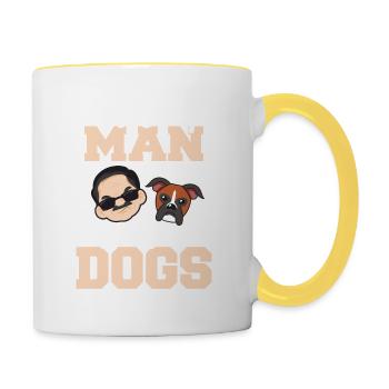 Just A Grumpy Man Who Loves Dogs Dog Dad Father's - Contrasting Mug - white/yellow - Right