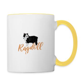 I work Hard So My Ragdoll Can Have A Better Life R - Tasse zweifarbig - Weiß/Gelb - Rechts
