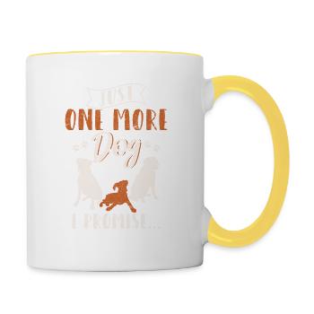 Just One More Dog I Promise Funny Dog Lover Dog Si - Tasse zweifarbig - Weiß/Gelb - Rechts