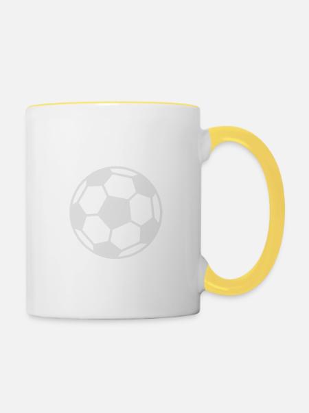 Joueuse de football Femme Football Girl Entraîneur de football - Mug contrasté - blanc/jaune
