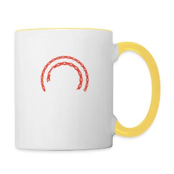 Blood, sweat and gears Mountain biking MTB rider - Contrasting Mug - white/yellow - Right