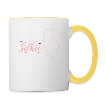 Juste un silkie de plus je promets drôle d’oiseau Silkie C - Mug contrasté - blanc/jaune - Droite