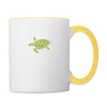 Just A Boy Who Loves Turtles Funny Turtle Lover Oc - Contrasting Mug - white/yellow - Right