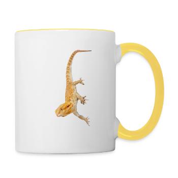 Funny Bearded Dragon Lovers American Flag Beardie - Contrasting Mug - white/yellow - Right