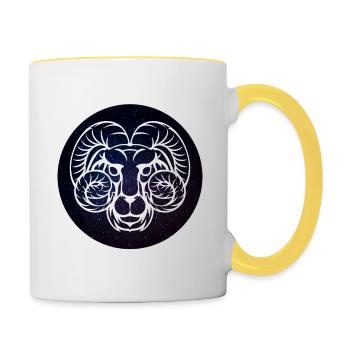 Aries zodiac sign - Tasse zweifarbig - Weiß/Gelb - Rechts