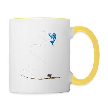 Just One More Cast I Promise Angler Fishing - Contrasting Mug - white/yellow - Right