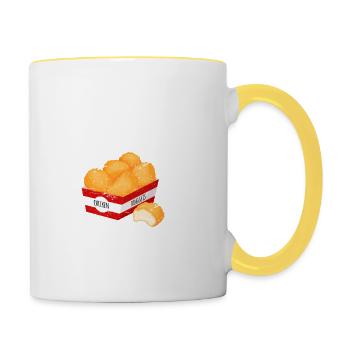Chicken Nuggets Whisperer Funny Chicken Nugget Nug - Contrasting Mug - white/yellow - Right