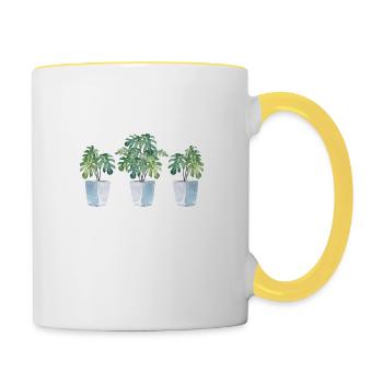 I Just Really Like Monsteras Ok Funny Plant Lover - Tasse zweifarbig - Weiß/Gelb - Rechts
