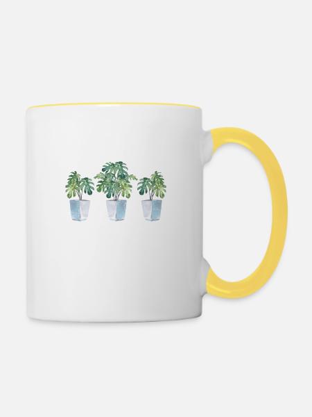 I Just Really Like Monsteras Ok Funny Plant Lover - Tasse zweifarbig - Weiß/Gelb