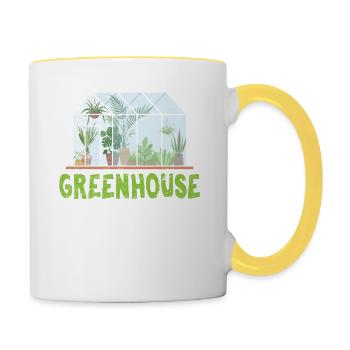 Greenhouse Gangsta Funny Plant Lover Succulent Pla - Contrasting Mug - white/yellow - Right