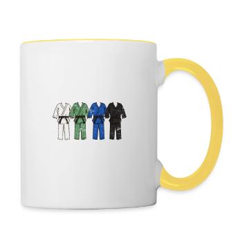 Just One More Gi Brazilian Jiu Jitsu BJJ JiuJitsu - Contrasting Mug - white/yellow - Right