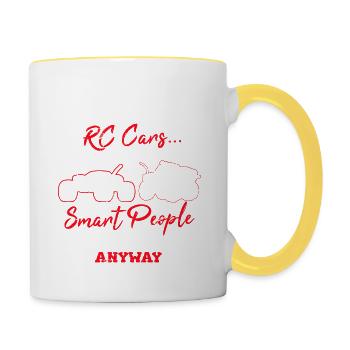RC Cars Kind Of A Smart People Hobby Anyway RC Car - Contrasting Mug - white/yellow - Right