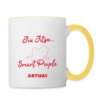 Jiu Jitsu C’est une sorte de ASmart People Hobby BJJ Jiu - Mug contrasté - blanc/jaune - Droite