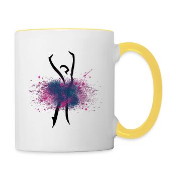 Tänzerin (2) - Tasse zweifarbig - Weiß/Gelb - Rechts