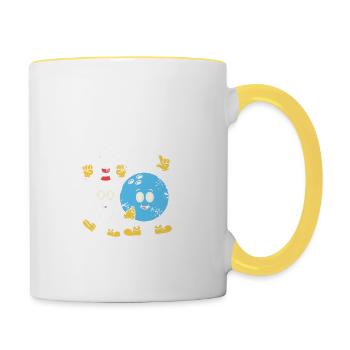 C’est mon merch de bowling de rechange Drôle Vintage - Mug contrasté - blanc/jaune - Droite