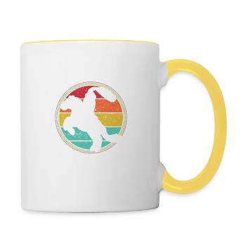 Texas Western Riding Horse Rider Cowboy Butts - Contrasting Mug - white/yellow - Right