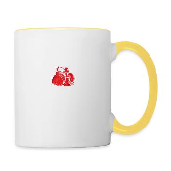 I Don't Make Mistakes Funny Boxing Lover Student A - Contrasting Mug - white/yellow - Right