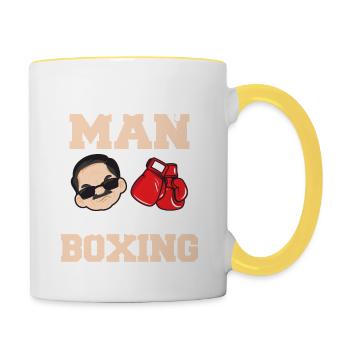 Juste un homme grincheux qui aime la boxe drôle boxe Coac - Mug contrasté - blanc/jaune - Droite