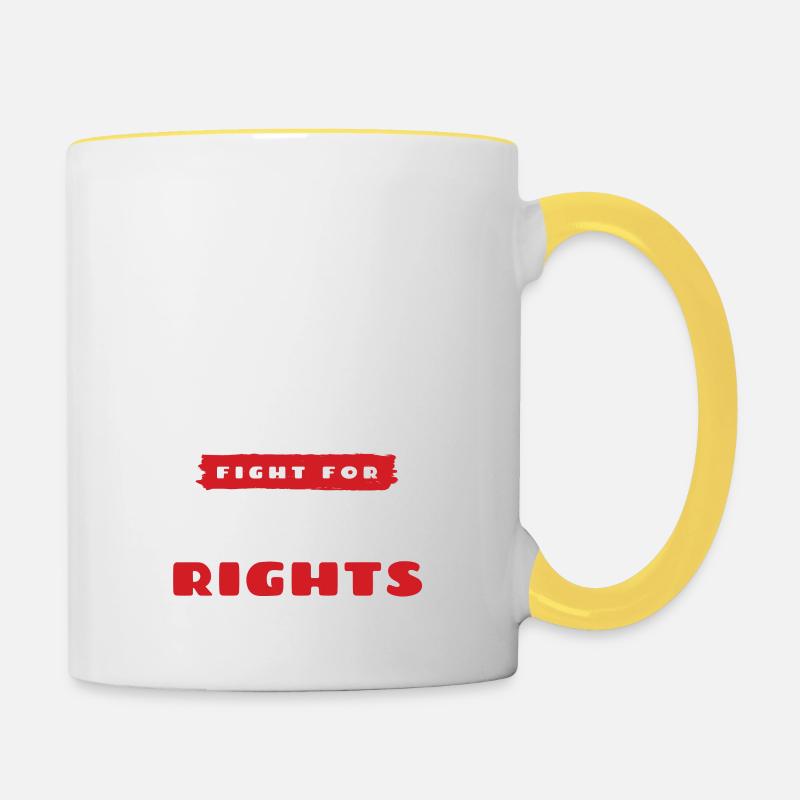 droits des animaux - Mug contrasté - blanc/jaune