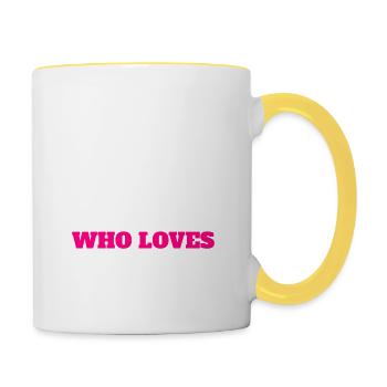 Tricot Couturière Fille Couture Cadeau Crochet - Mug contrasté - blanc/jaune - Droite