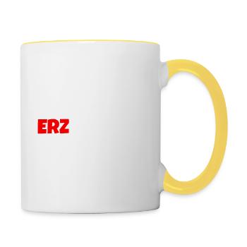 Erzgebirge ist meine Heimat - Tasse zweifarbig - Weiß/Gelb - Rechts