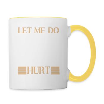 Let Me Do Knitting & No One Gets Hurt Funny - Tasse zweifarbig - Weiß/Gelb - Rechts