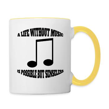Music Music Music Teacher Saying Making Music Musicians - Contrasting Mug - white/yellow - Right