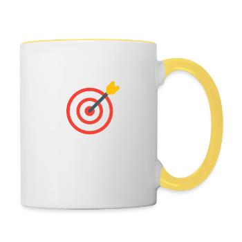 Cool Archery DesignArcher Men Women Arching Sports - Tasse zweifarbig - Weiß/Gelb - Rechts