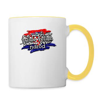 Balkan Kroatien Spruch Flagge stolz - Balkan - Tasse zweifarbig - Weiß/Gelb - Rechts