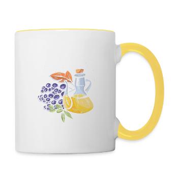 Balkan Jugo Saying 100% Domace - Contrasting Mug - white/yellow - Right
