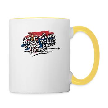Balkan Serbien Spruch Flagge stolz - Balkan - Tasse zweifarbig - Weiß/Gelb - Rechts