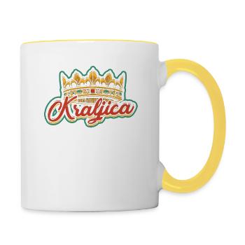 Balkan Jugo - Yugoslavia - Saying - Kraljica - Contrasting Mug - white/yellow - Right