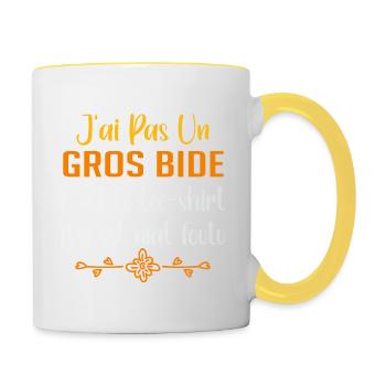 J AI PAS UN GROS BIDE C'est Le Tshirt - Mug contrasté - blanc/jaune - Droite
