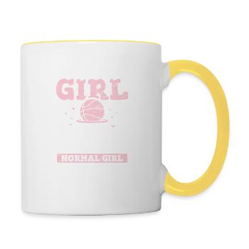 Basketball Girl Funny Basketball Player Basketball - Contrasting Mug - white/yellow - Right