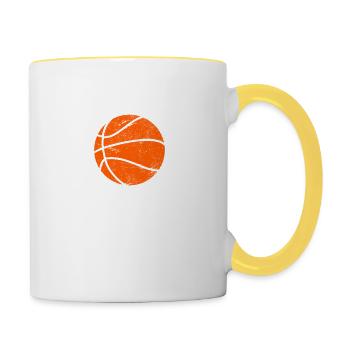 Sorry I Can't My Team Needs Me Basketball Player C - Contrasting Mug - white/yellow - Right
