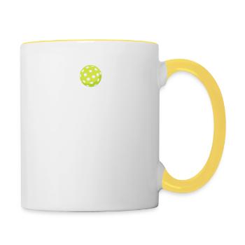 Funny Pickleball Whose Serve League Pickleball Pun - Contrasting Mug - white/yellow - Right