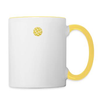 Funny Pickleball Whose Serve League Pickleball Fun - Contrasting Mug - white/yellow - Right