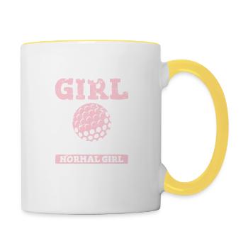 Golfer Girl Girls Golf Funny Golfing Lover Funny G - Contrasting Mug - white/yellow - Right