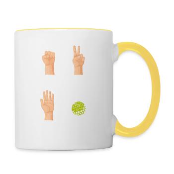Ciseaux en papier de roche Rien ne vaut le golf Drôle de golfi - Mug contrasté - blanc/jaune - Droite