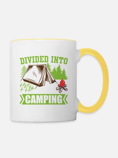 Camping Years - Tasse zweifarbig - Weiß/Gelb