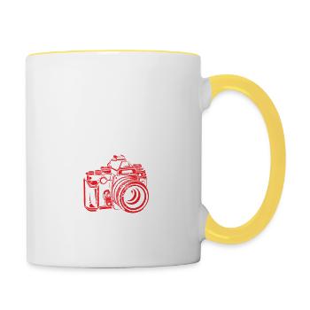 American Flag Photography Lover Cool Photographer - Contrasting Mug - white/yellow - Right